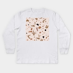 Modern Landscape / Abstract Neutral Shapes Kids Long Sleeve T-Shirt